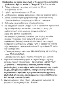Regulamin Amatorskiego Połowu Ryb - OPZW Szczecin od 2020 r.